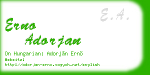 erno adorjan business card