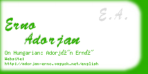 erno adorjan business card